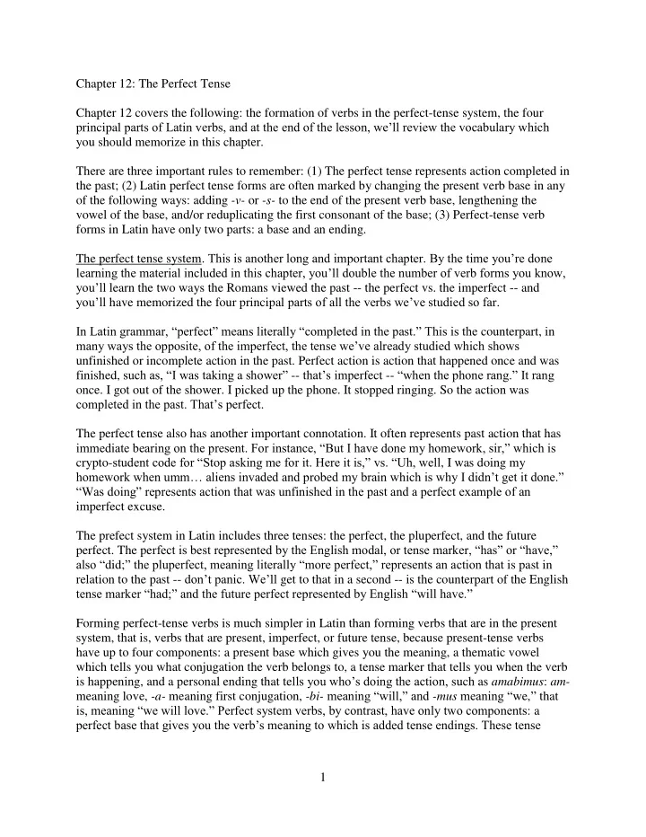 chapter 12 the perfect tense chapter 12 covers the