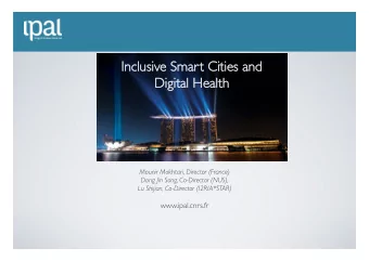 In  Inclu  clusiv  sive  e Sma  mart Cit  ities  ies and  and  Dig  igit  ital  l Hea  ealt  lth