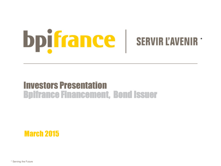 investors presentation bpif ifran rance ce fi financement