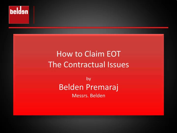 delays eot