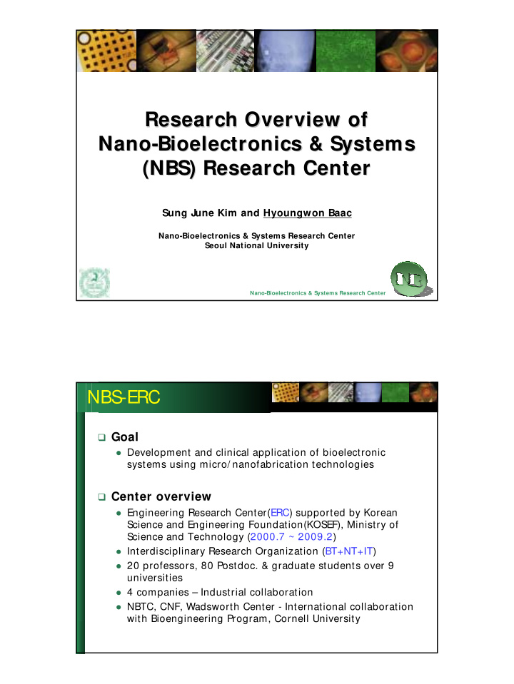 research overview of research overview of nano