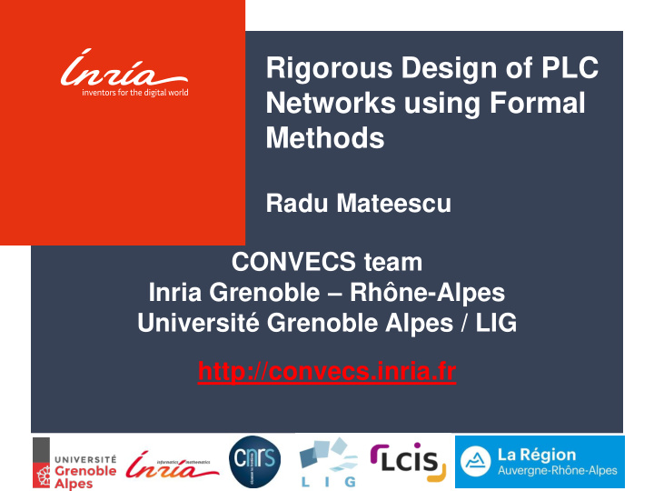 rigorous design of plc networks using formal methods