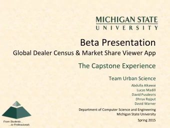 Beta Presentation  Global Dealer Census &amp; Market Share Viewer App  The Capstone Experience