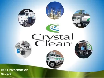 HCCI Presentation  Q3 2016  HCCI April 2012 Roadshow Presentation  Safe Harbor Statement All