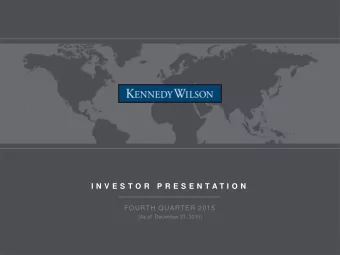 I N V E S T O R  P R E S E N T A T I O N  FOURTH QUARTER 2015  (As of  December 31, 2015)