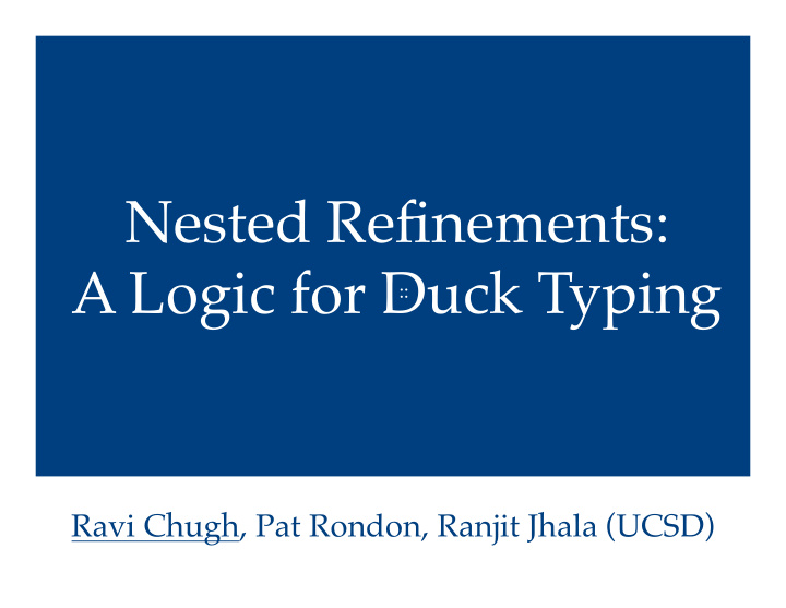 nested refinements