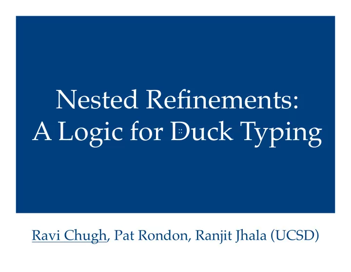 nested refinements
