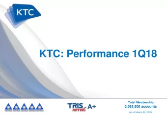 KTC: Performance 1Q18  Total Membership  3,065,500 accounts  (as of March 31, 2018)  KTC Story