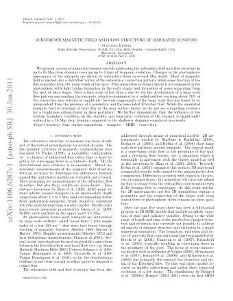 arXiv:1106.6287v1  [astro-ph.SR]  30 Jun 2011  field is pushed into a downflow vertex of the