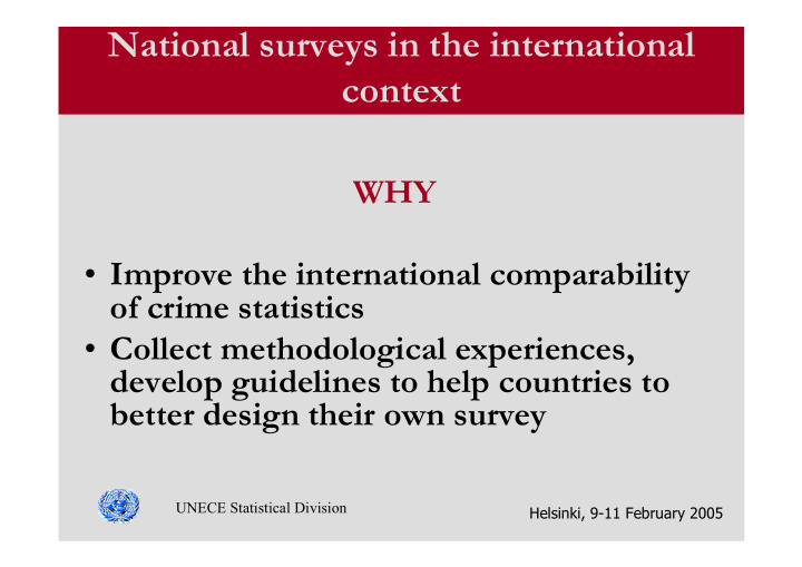 national surveys in the international context