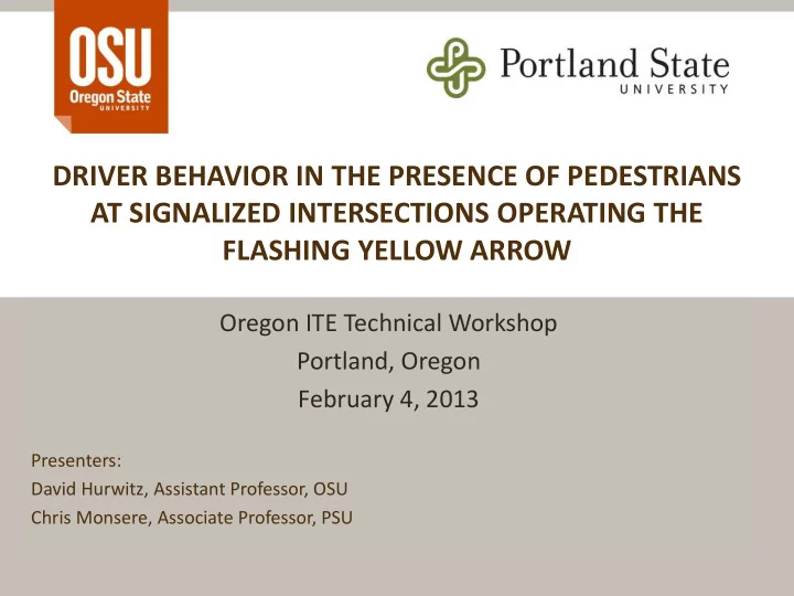 driver behavior in the presence of pedestrians at