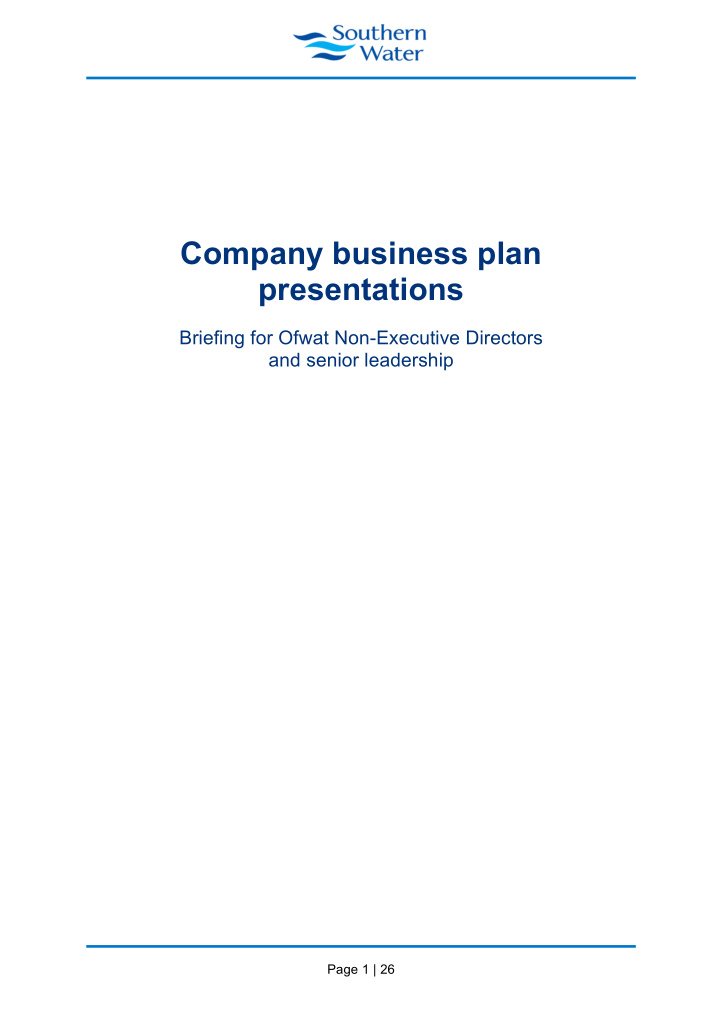 company business plan presentations
