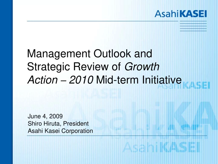 management outlook and strategic review of growth action