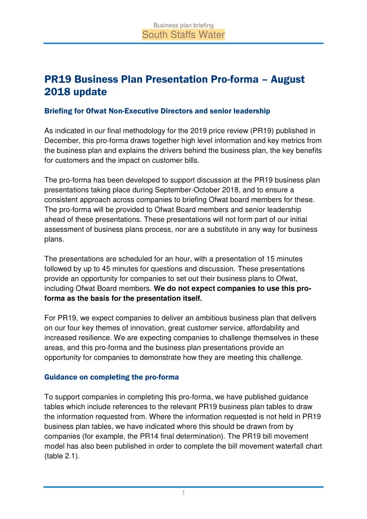 pr19 business plan presentation pro forma august 2018