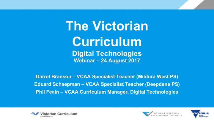 the victorian curriculum