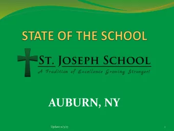 AUBURN, NY  Update 11/3/17  1  Challenges in Auburn  Building Improvements  Cash