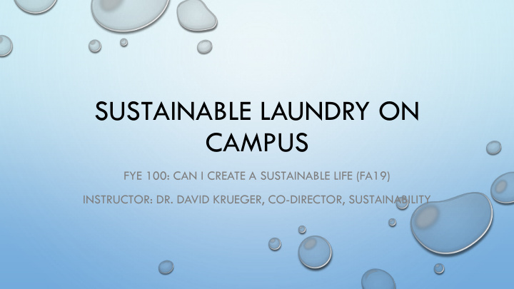 sustainable laundry on