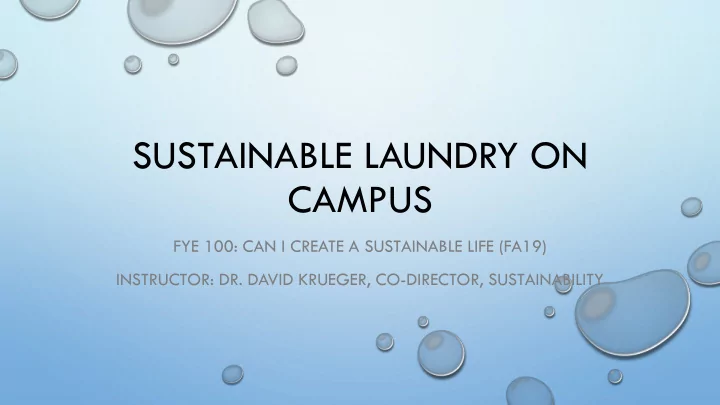 sustainable laundry on