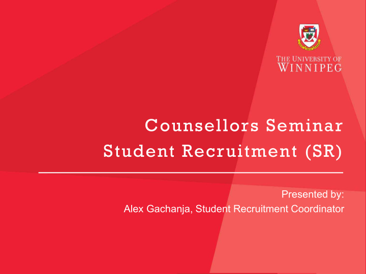 counsellors seminar student recruitment sr