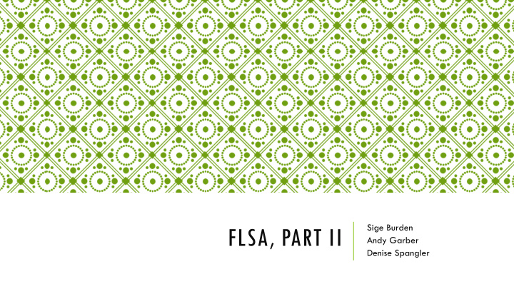 flsa part ii