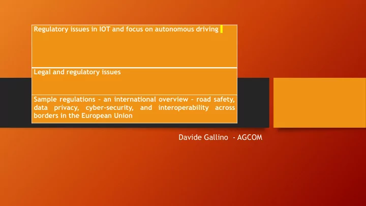 davide gallino agcom summary
