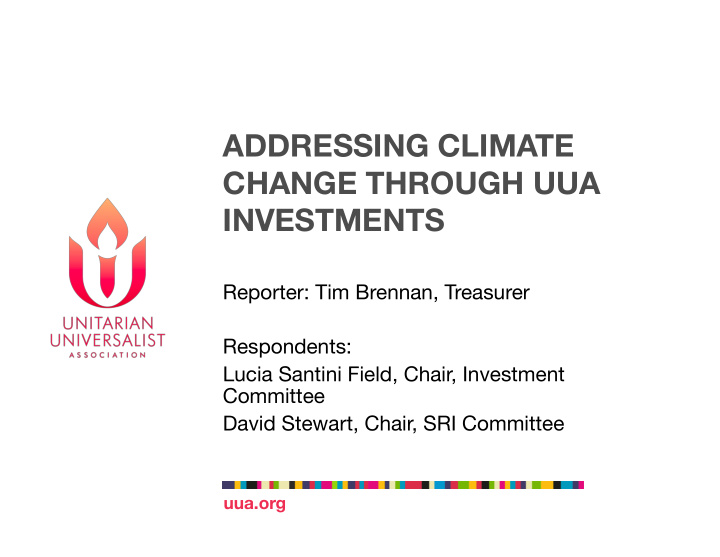 addressing climate change through uua investments