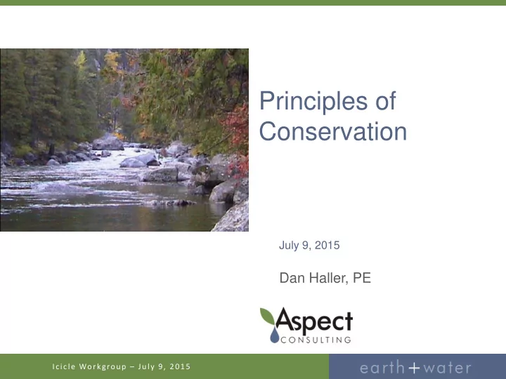 principles of conservation