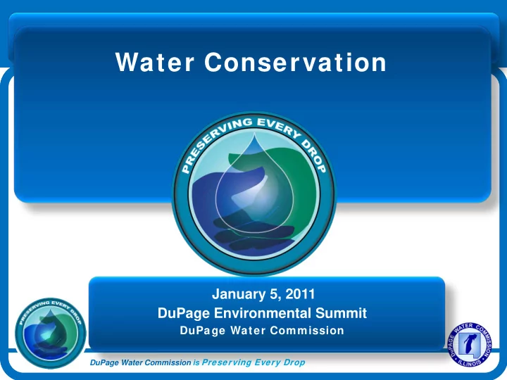 water conservation