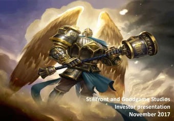 Investor presentation  November 2017  Important information  NOT FOR DISTRIBUTION OR PUBLICATION,