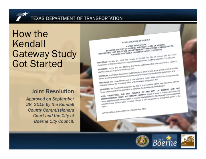 how the kendall gateway study got started