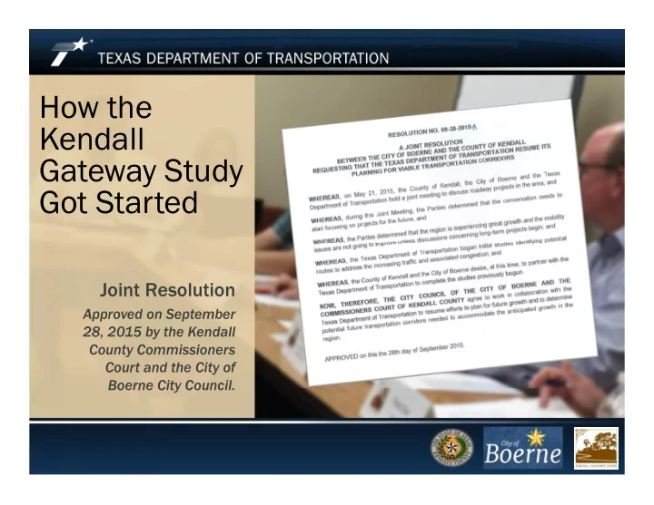 how the kendall gateway study got started