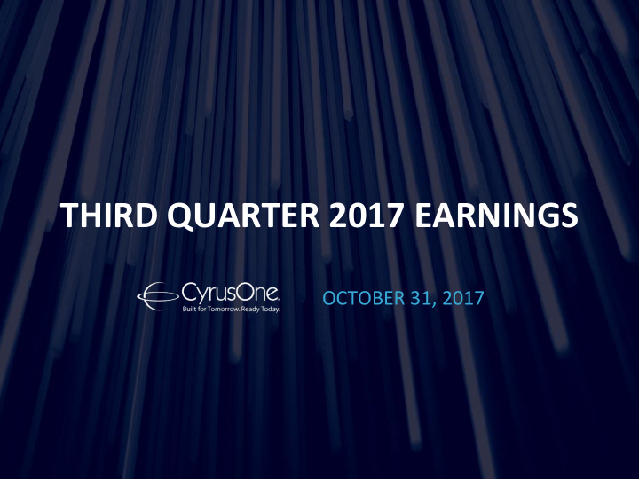 third quarter 2017 earnings