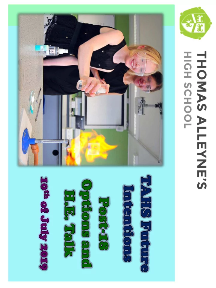 tahs future intentions programme