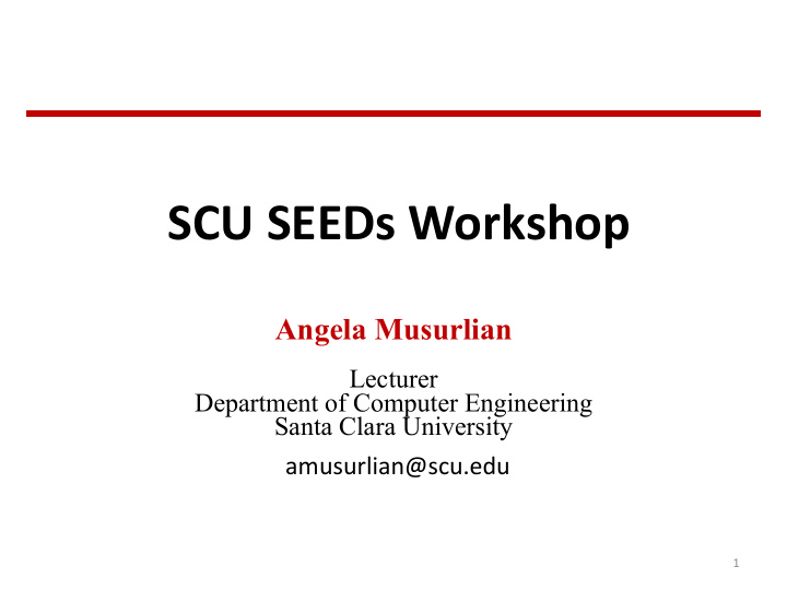 scu seeds workshop