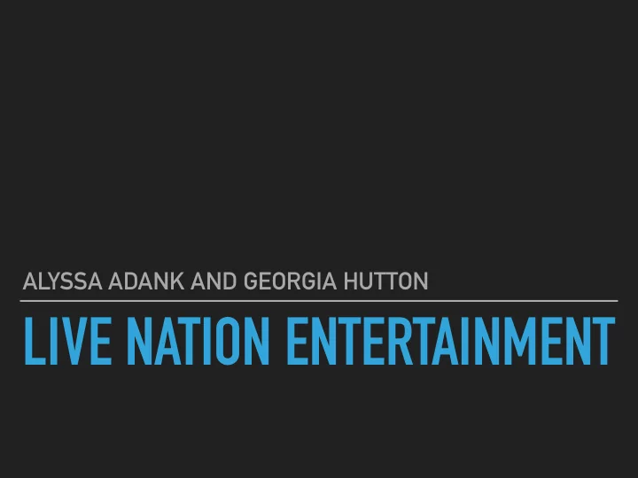 live nation entertainment