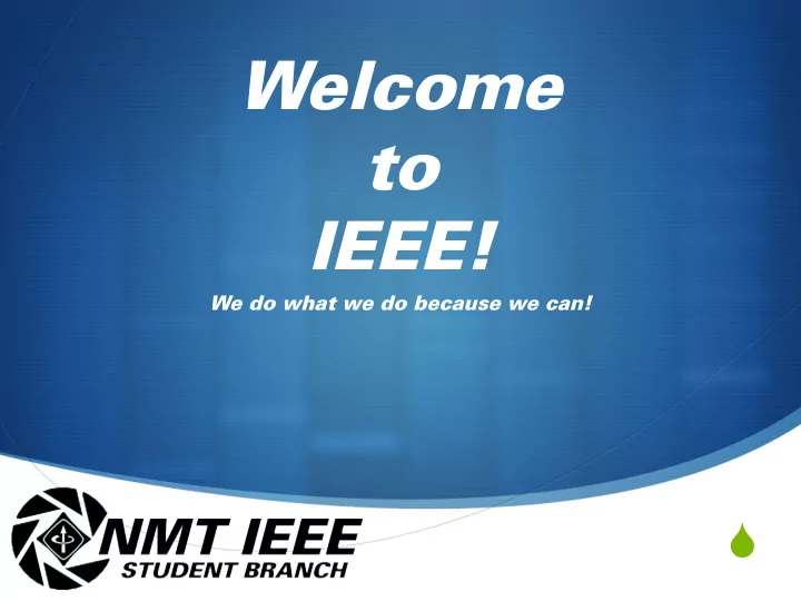 welcome to ieee