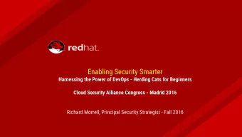 Enabling Security Smarter  Harnessing the Power of DevOps - Herding Cats for Beginners  Cloud