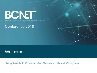 Welcome!  Using Ansible to Provision Web Servers and Install Wordpress  About Me + Resources  Scott