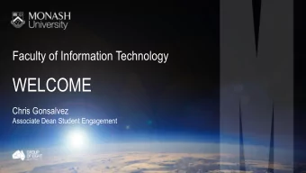 WELCOME  Chris Gonsalvez  Associate Dean Student Engagement  CONGRATULATIONS  We are looking