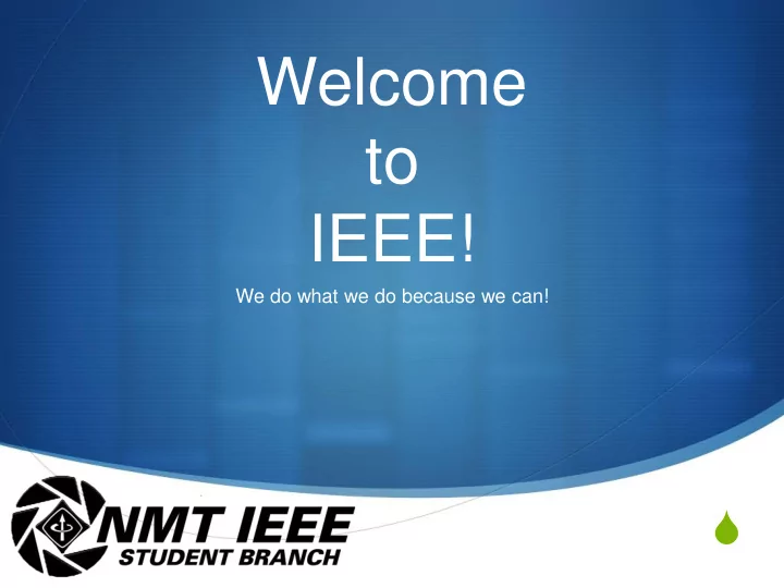 welcome to