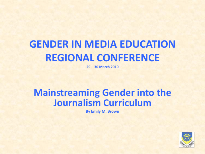 gender in media education regional conference