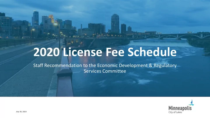 2020 license fee schedule