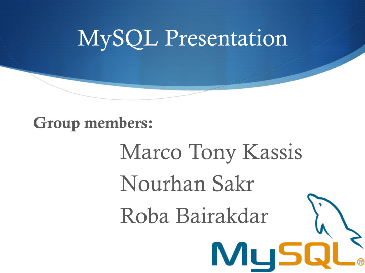 mysql presentation