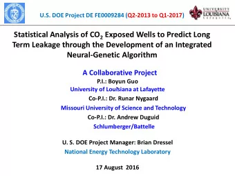 Statistical Analysis of CO 2 Exposed Wells to Predict Long  Term Leakage through the Development of