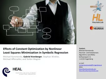 Effects of Constant Optimization by Nonlinear  Contact:  Michael Kommenda  Least Squares
