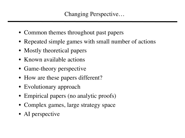 changing perspective common themes throughout past papers