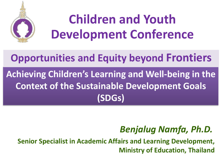 children and youth development conference