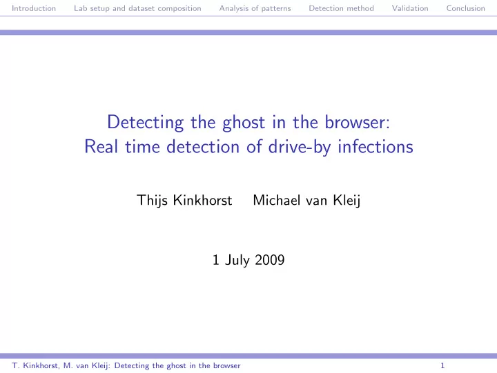 detecting the ghost in the browser real time detection of