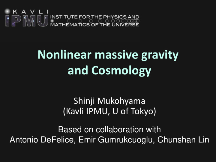 nonlinear massive gravity and cosmology