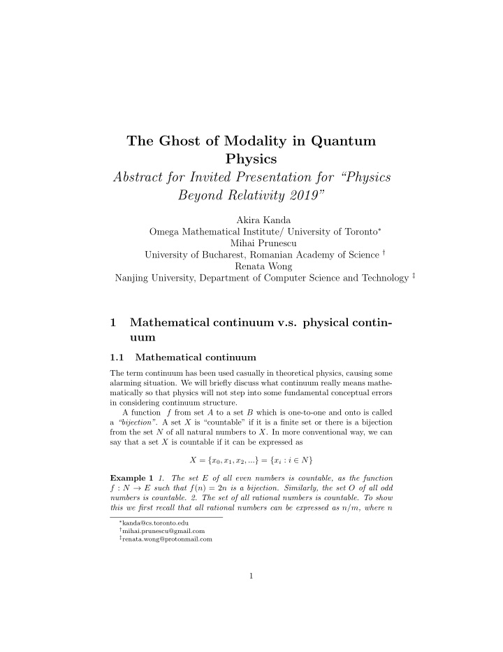 the ghost of modality in quantum physics abstract for